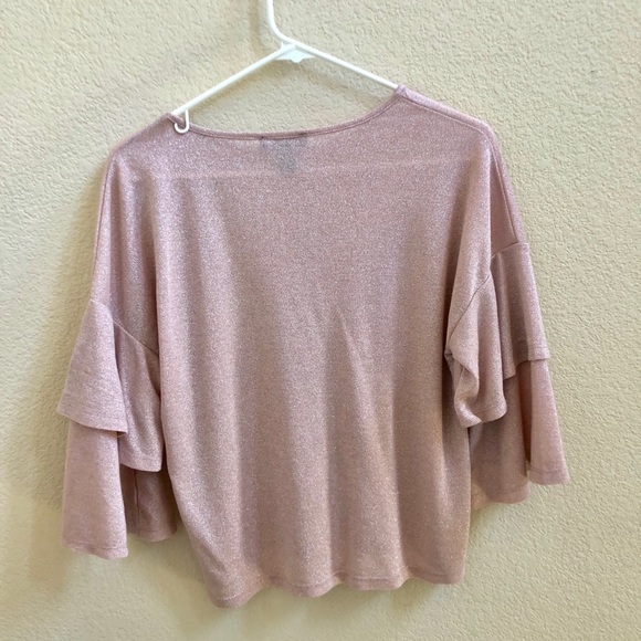 Rose gold shimmer contemporary party blouse - Picture 4 of 5